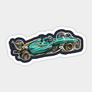 Racing Car in watercolours pattern illustration, Formula 1 watercolours Sticker